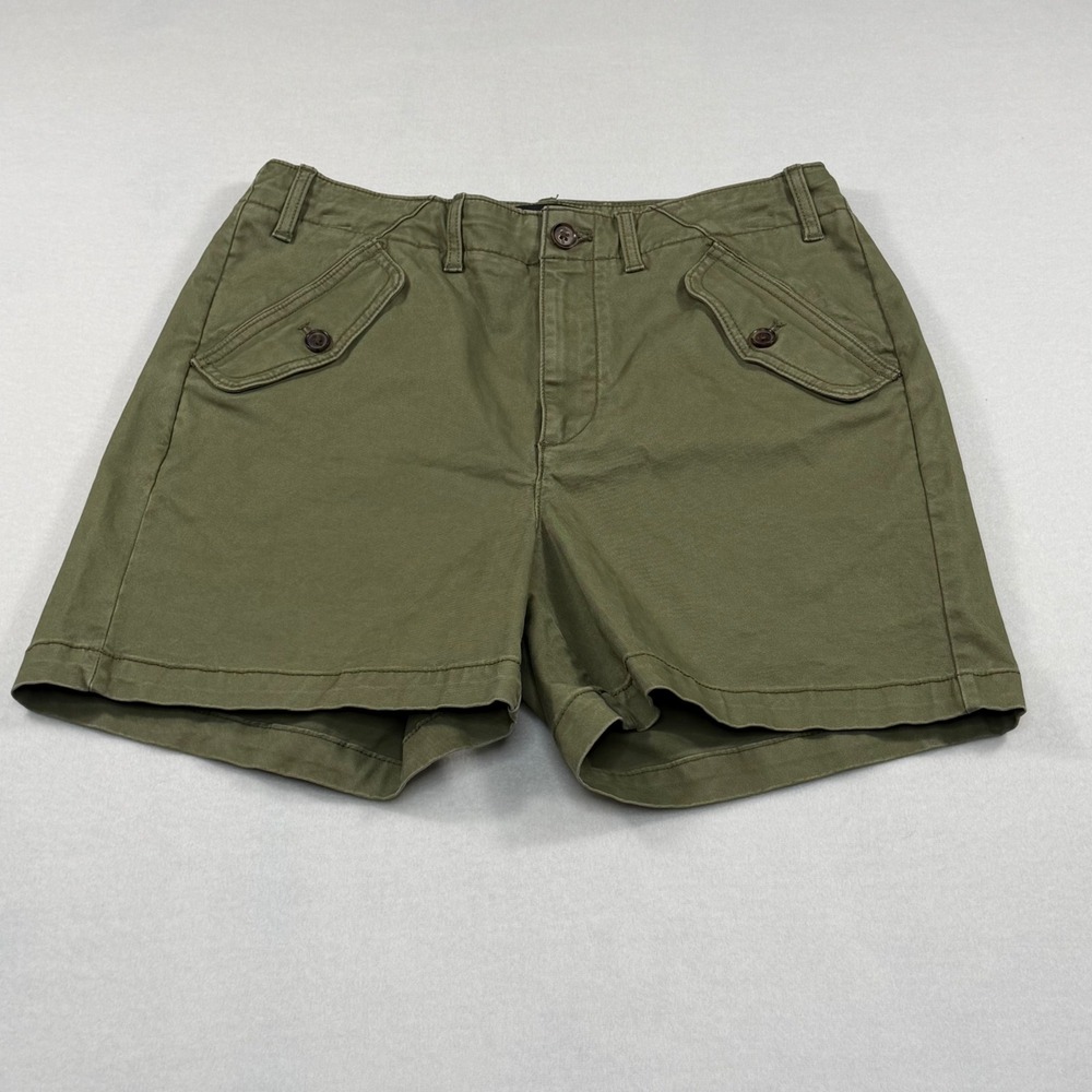 Banana Republic Womens Chino Shorts Desert Thyme Green Organic Cotton Size 8